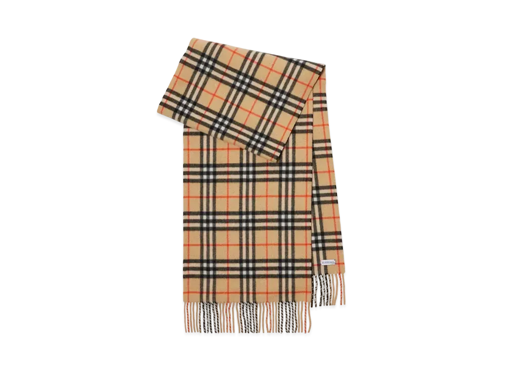 Burberry Check Cashmere Scarf "Sand"
