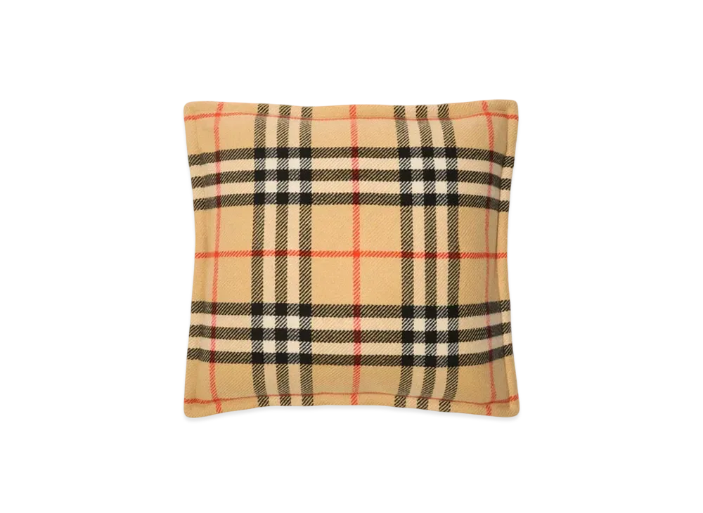 Burberry Check Wool Cashmere Cushion "Sand"