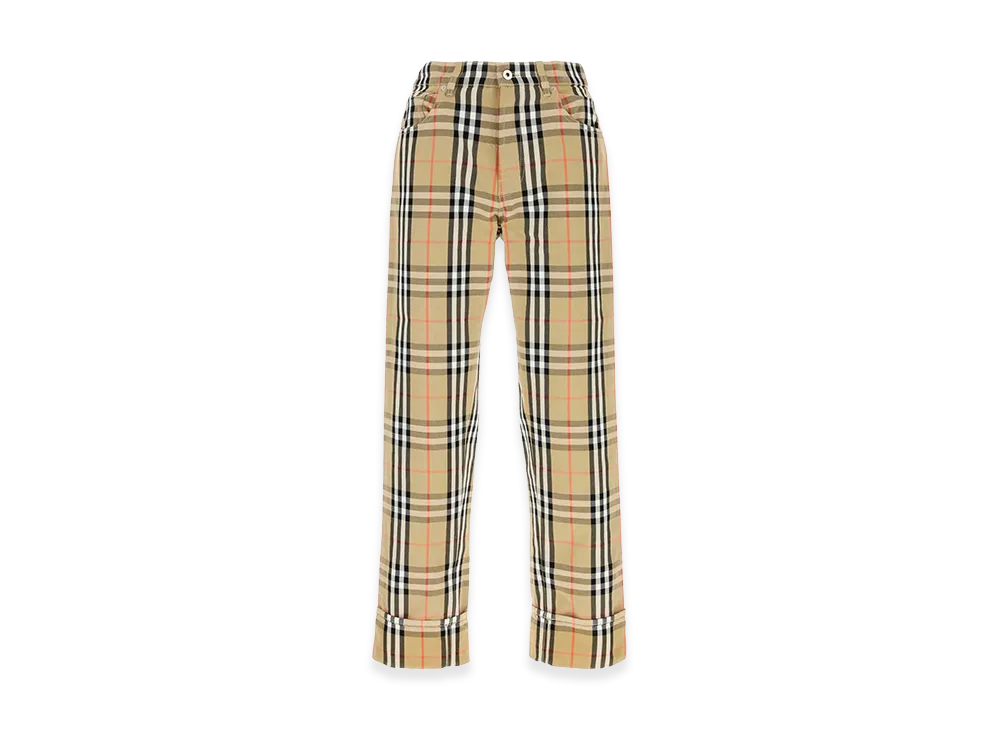 Burberry Embroidered Canvas Pant "Checked"
