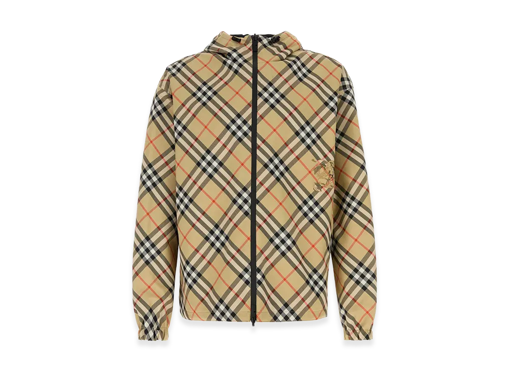 Burberry Embroidered Polyester Reversible Jacket "Checked"