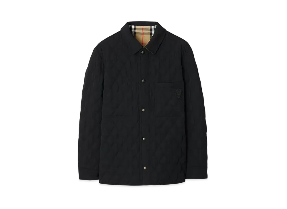 Burberry Reversible Quilted Nylon Brighton Overshirt "Black/Sand"