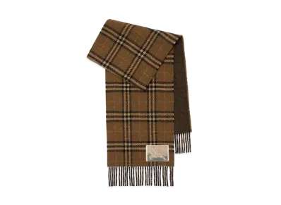 Burberry Reversible Check Cashmere Wool Scarf "Shrew"