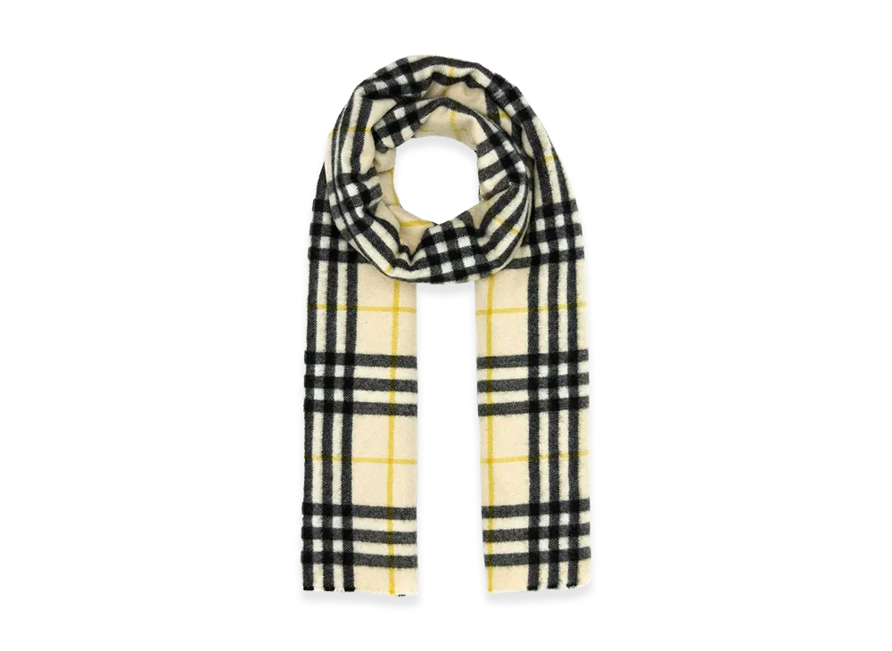 Burberry Embroidered Cashmere Scarf "Yellow"