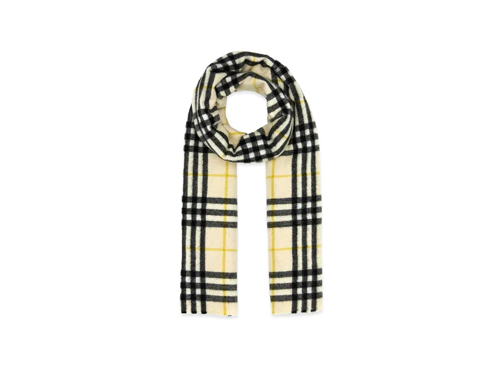 Burberry Embroidered Cashmere Scarf "Yellow"