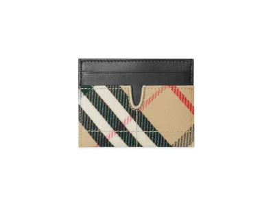Burberry Check Snip Card Case "Sand"