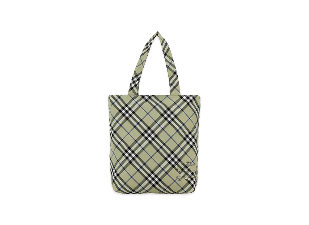 Burberry Embroidered Canvas Check Shopping Bag "Beige"