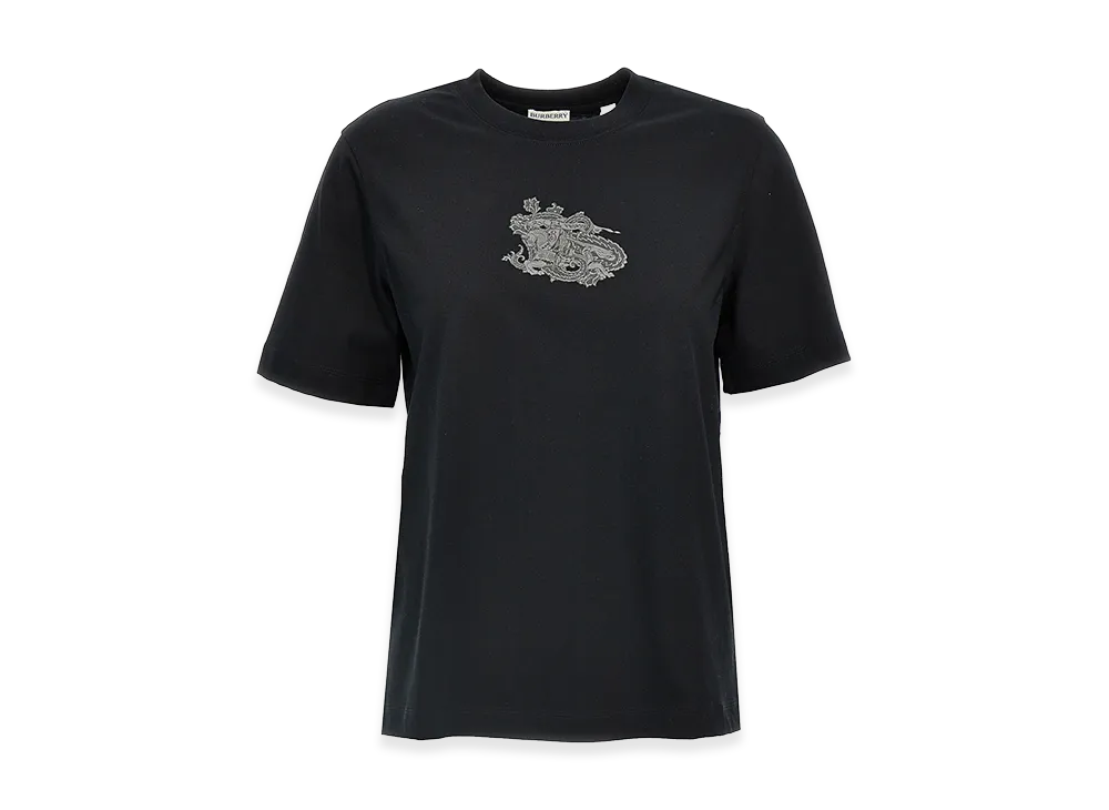 Burberry Women's Logo Print T-Shirt "Black"