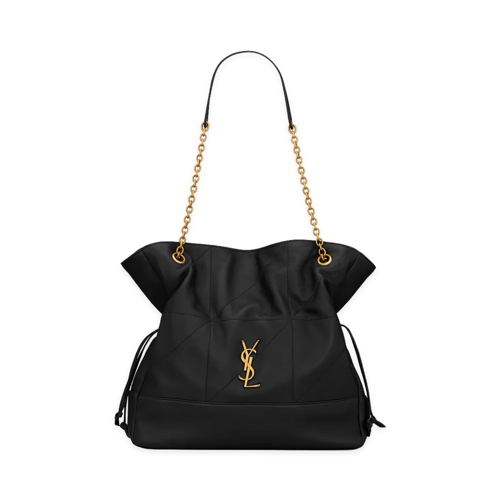 Saint Laurent Women's Jamie Shopping in Pelle Di Agnello "Black"