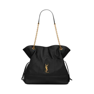 Saint Laurent Women's Jamie Shopping in Pelle Di Agnello "Black"