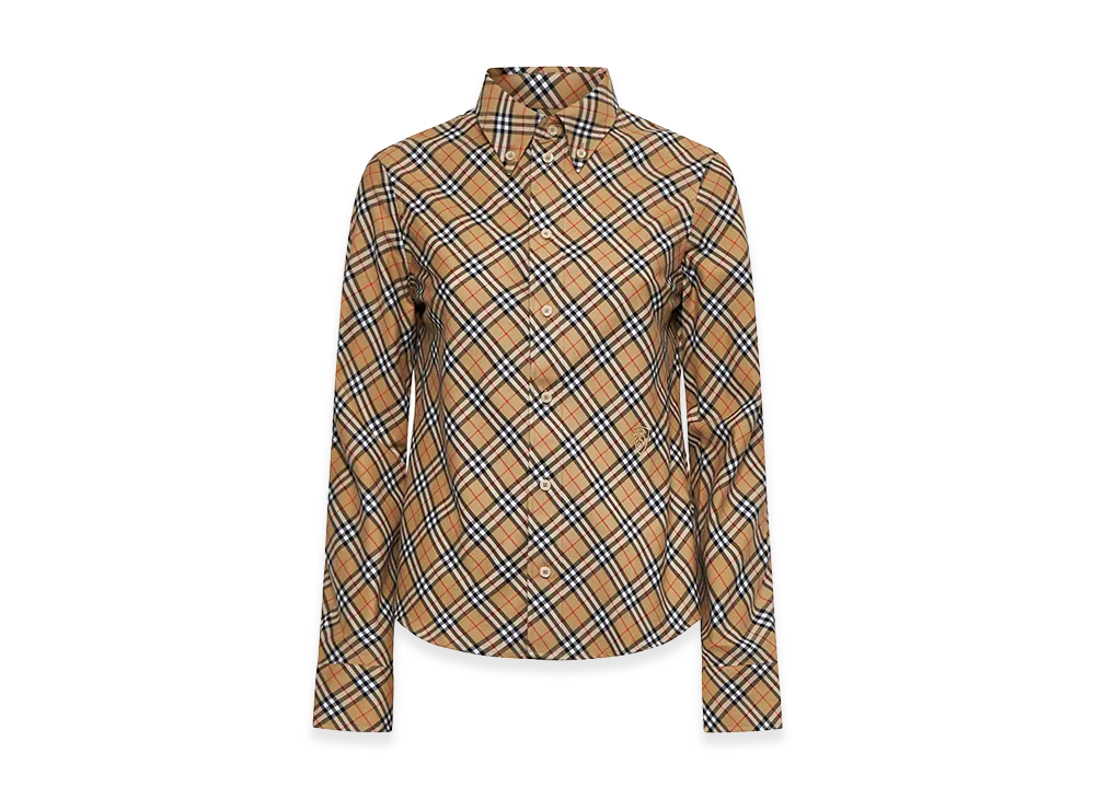 Burberry Women's Embroidered Twill Shirt "Beige"