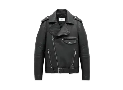 Saint Laurent Women's Biker Jacket in Vintage Leather and Shearling "Black"
