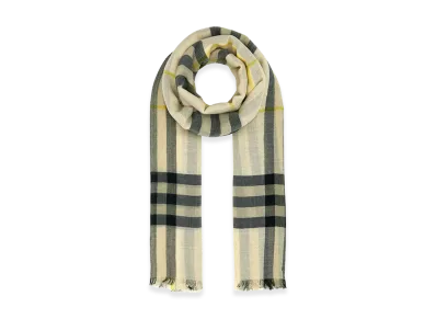 Burberry Embroidered Wool Scarf "Yellow"