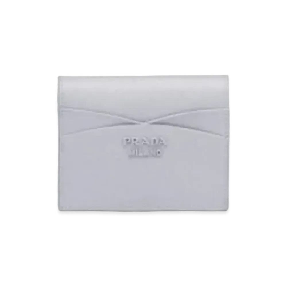 PRADA Small Saffiano And Leather Wallet "Blue"