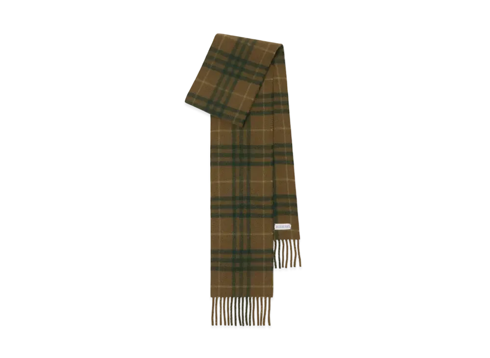 Burberry Narrow Check Cashmere Scarf "Furrow"