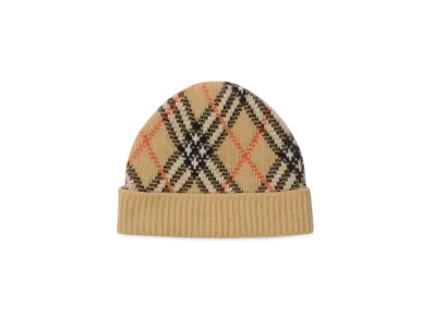 Burberry Check Cashmere Beanie "Sand"