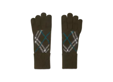 Burberry Check Cashmere Blend Gloves "Snug"