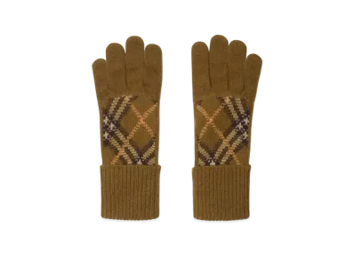 Burberry Check Cashmere Blend Gloves "Shrew"
