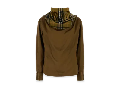 Burberry Women's Biscuit Satin Blouse "Camel"