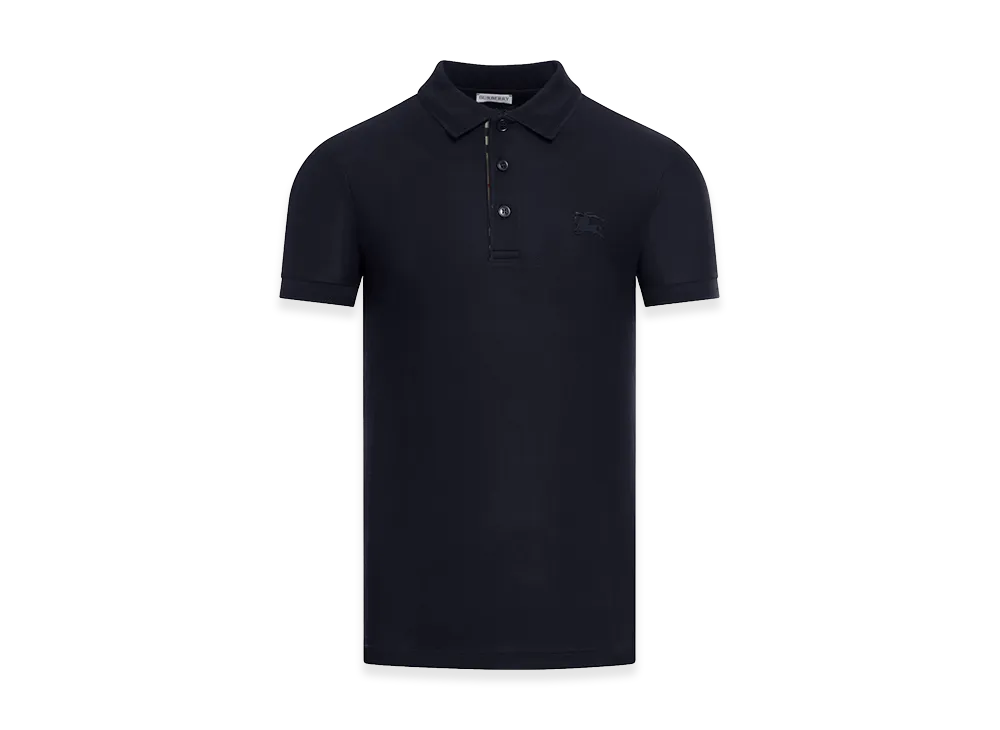 Burberry Cotton Polo Shirt With Embroidered EKD Logo "Blue"