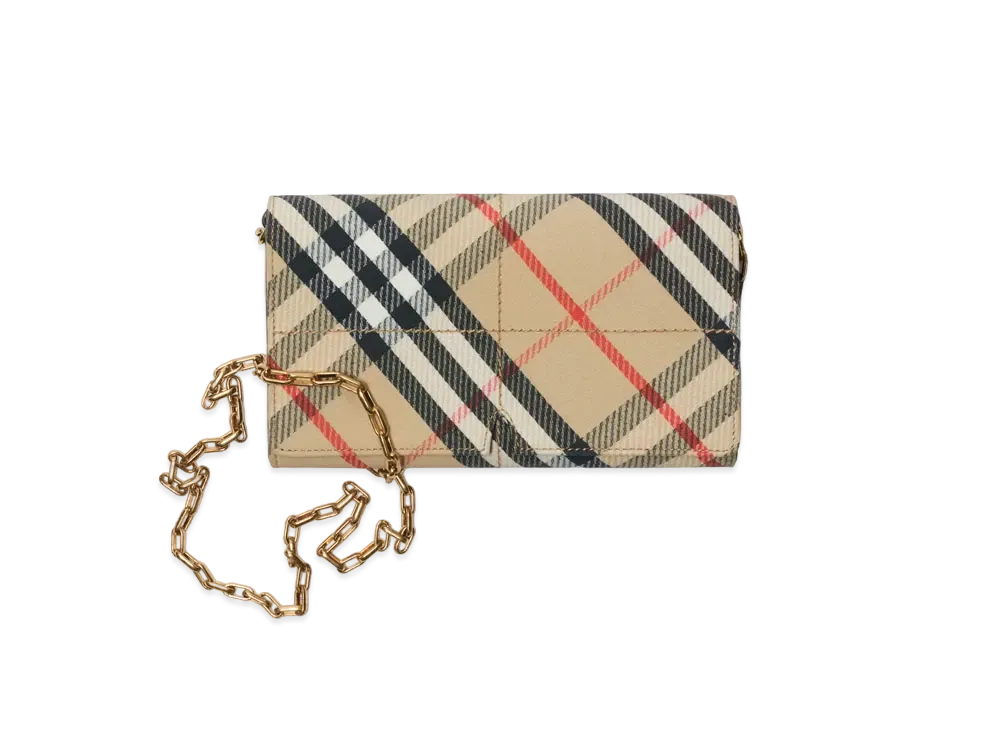 Burberry Snip Chain Strap Wallet "Sand"