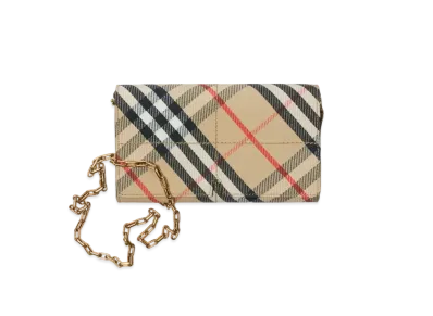 Burberry Snip Chain Strap Wallet "Sand"