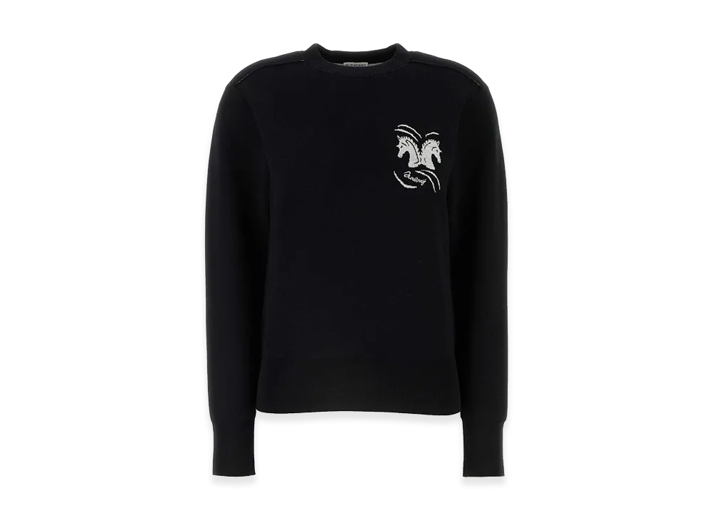 Burberry Women's Stretch Wool Blend Sweater "Black"