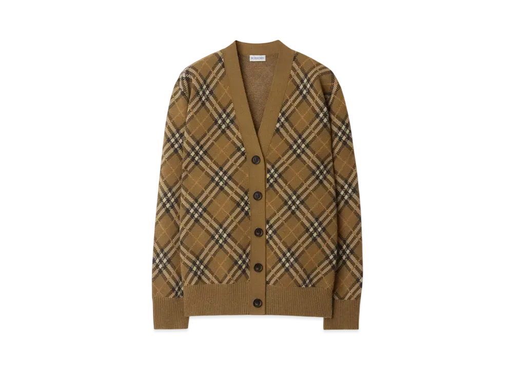 Burberry Check Wool Mohair Blend Cardigan "Shrew"