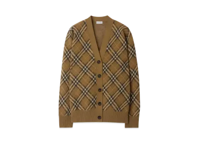Burberry Check Wool Mohair Blend Cardigan "Shrew"