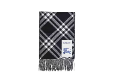 Burberry Embroidered Cashmere Scarf "Black"