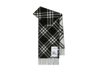 Burberry Check Cashmere Scarf "Black"