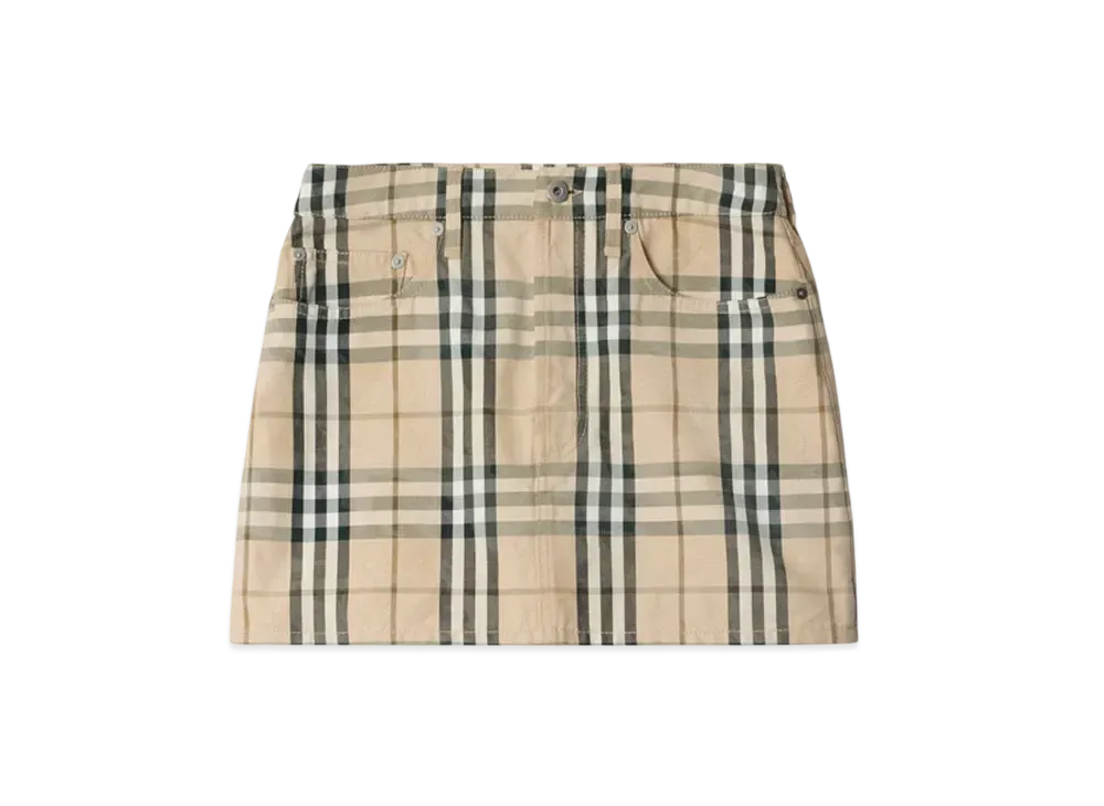 Burberry Check Denim Mini Skirt "Grain"
