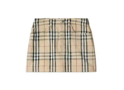 Burberry Check Denim Mini Skirt "Grain"