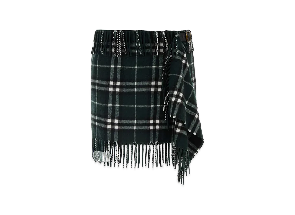 Burberry Women's Embroidered Wool Blend Mini Skirt "Green"