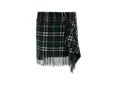 Burberry Women's Embroidered Wool Blend Mini Skirt "Green"