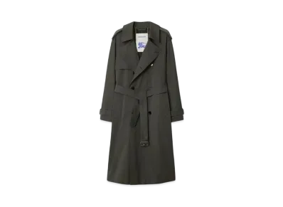 Burberry Long Gabardine Trench Coat "Graphite"