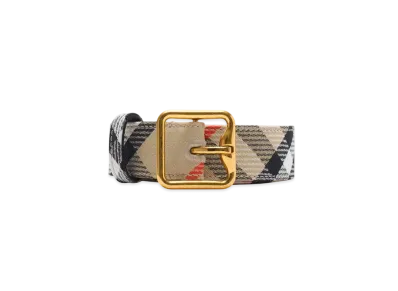 Burberry Check B Buckle Belt "Sand"