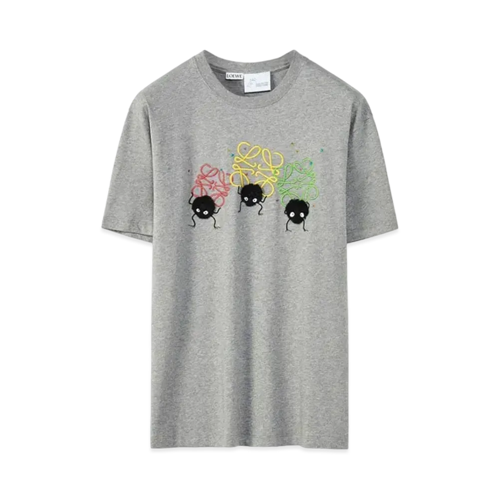 LOEWE x Spirited Away Susuwatari Anagram T-shirt In Cotton "Hemp Gray/Black"