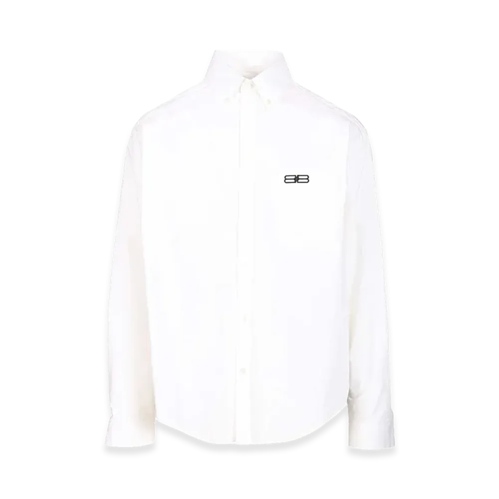 BALENCIAGA Cotton Poplin Button-Down Shirt "White"