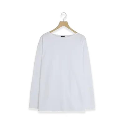COMOLI Cotton Jersey Boat Neck "White"