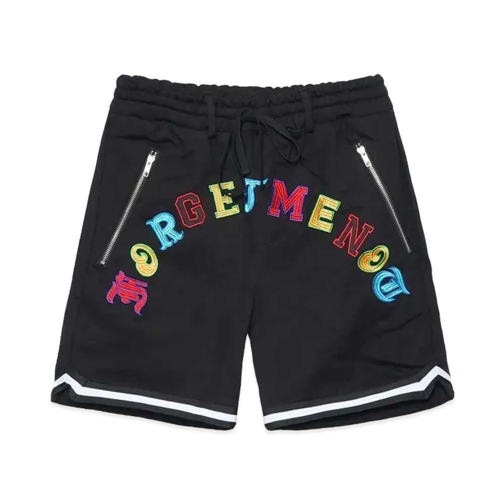 MAYO Forget Me Not Embroidery Sweat Shorts "Black"
