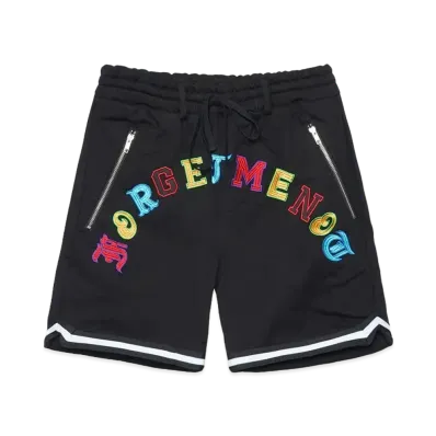 MAYO Forget Me Not Embroidery Sweat Shorts "Black"