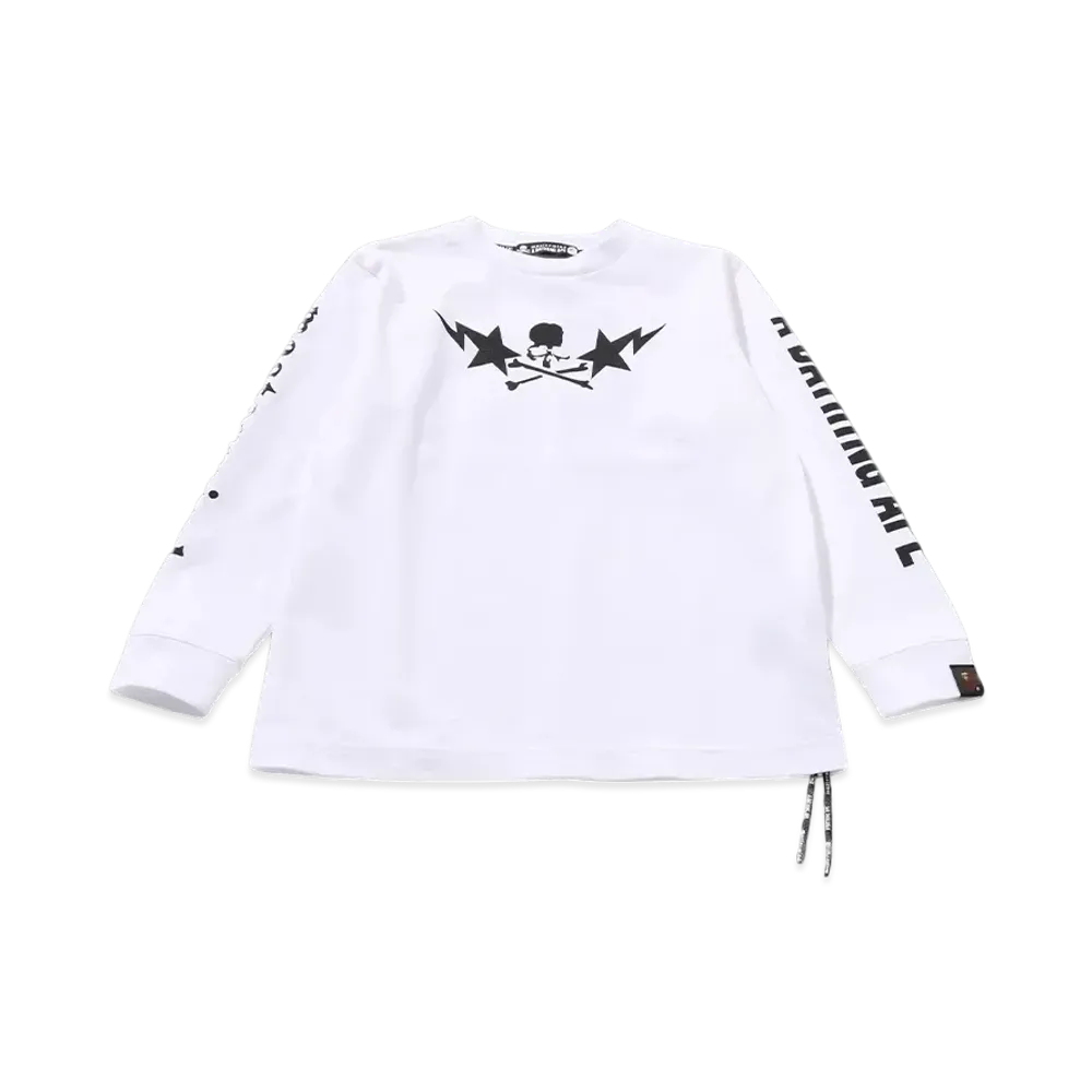 A BATHING APE x mastermind JAPAN Kids Shark LS Tee "White"