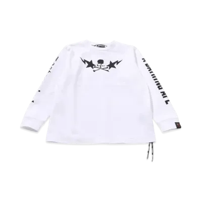 A BATHING APE x mastermind JAPAN Kids Shark LS Tee "White"