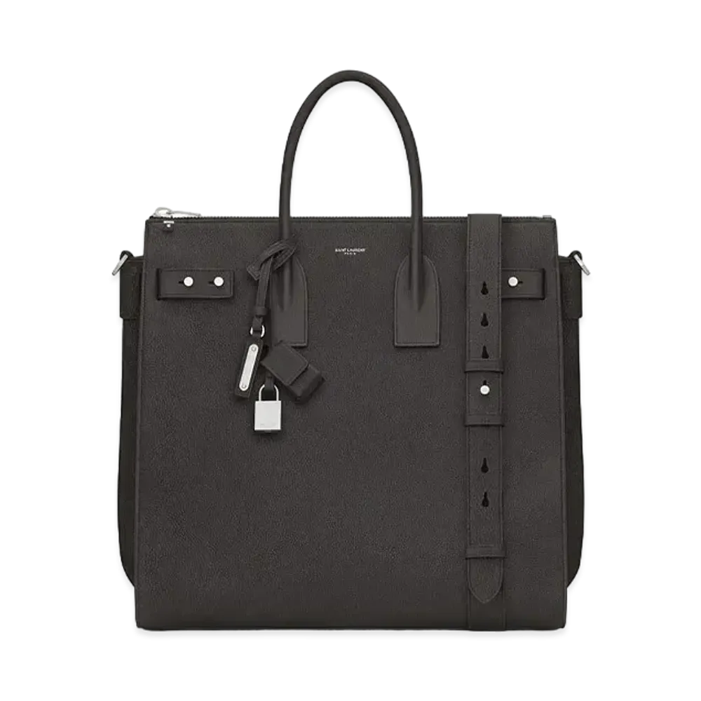 SAINT LAURENT Sac De Jour North/South In Grained Leather "Storm"