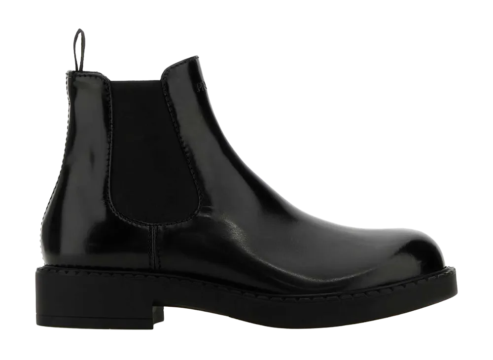 PRADA Leather Ankle Boots "Black"