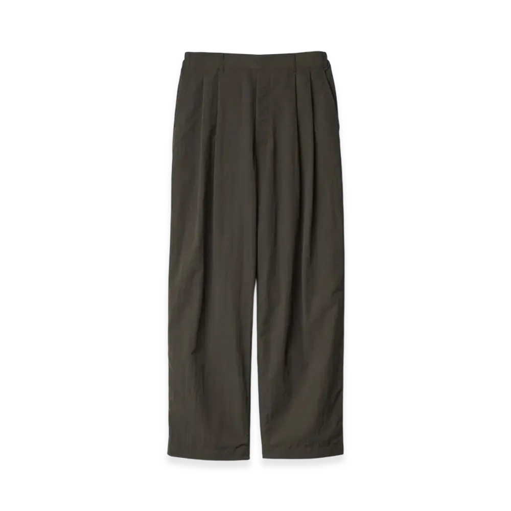 ssstein Windproof Nylon Wide Easy Trousers "Dark Khaki"