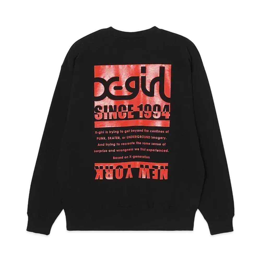 X-Girl Bicolor Box Logo Sweat Top "Black"