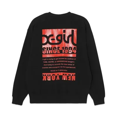 X-Girl Bicolor Box Logo Sweat Top "Black"