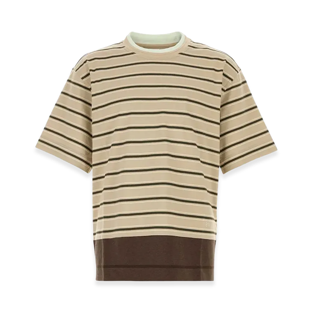 Bottega Veneta Embroidered Cotton T-Shirt "Stripped"