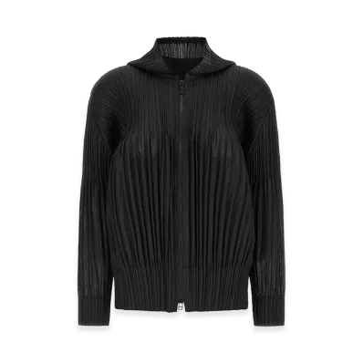 PLEATS PLEASE ISSEY MIYAKE Women's Fluffy Basics Cardigan "Black"